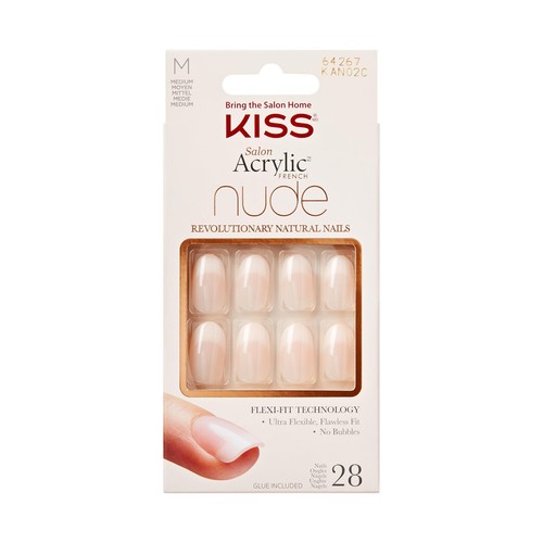 Acrylic french nude nails - nude,